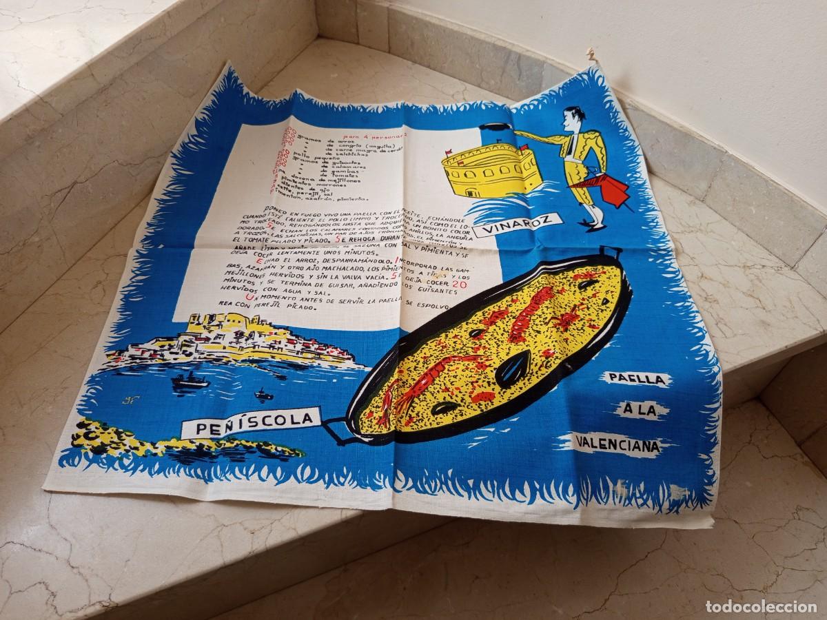 Collezionismo: Antiguo secamanos toalla Vinaroz Pe&ntilde;iscola - Paella Valenciana, Toros etc A&ntilde;os 60
