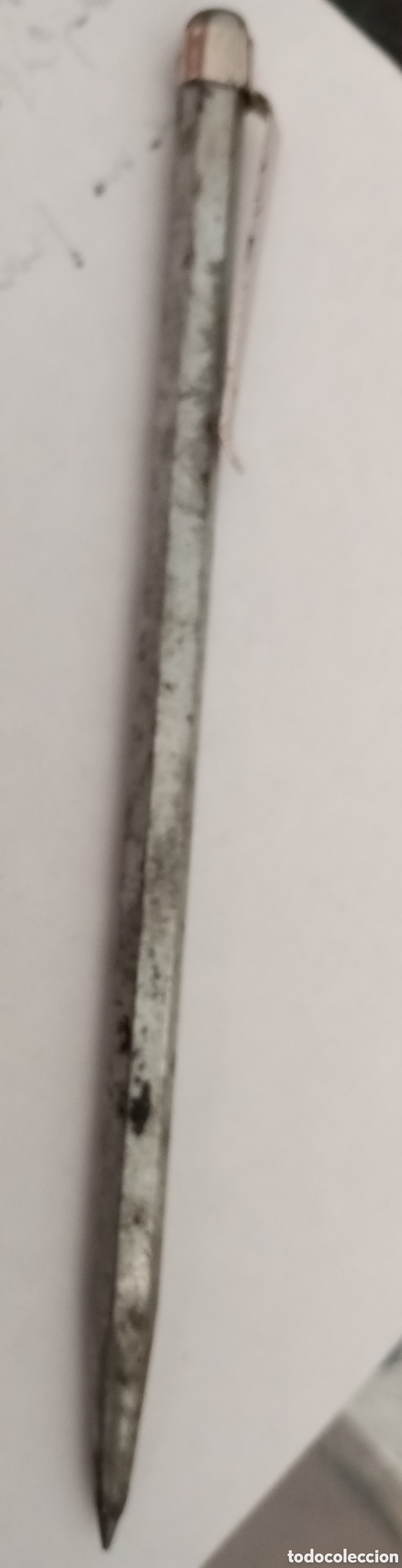 Coleccionismo: Antigua punta de trazar de acero con clip