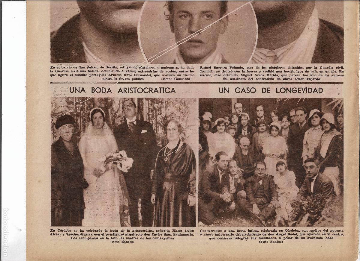 Coleccionismo: A&Ntilde;O 1932 RECORTE PRENSA LONGEVIDAD CORDOBA CELEBRACION 99 A&Ntilde;OS DE DON ANGEL REDEL