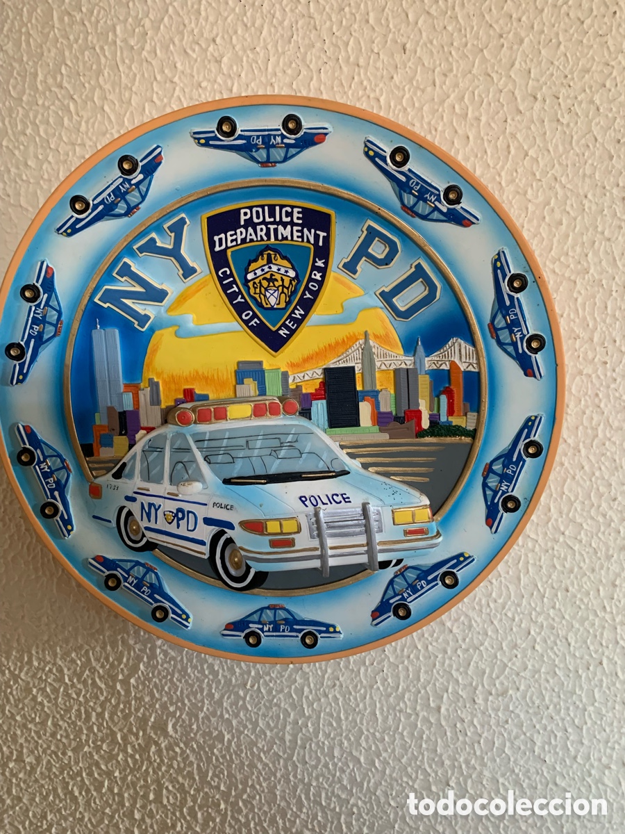 Collectionnisme: Plato decorativo NYPD New York 20 cm | Relieve 3D polic&iacute;a vintage