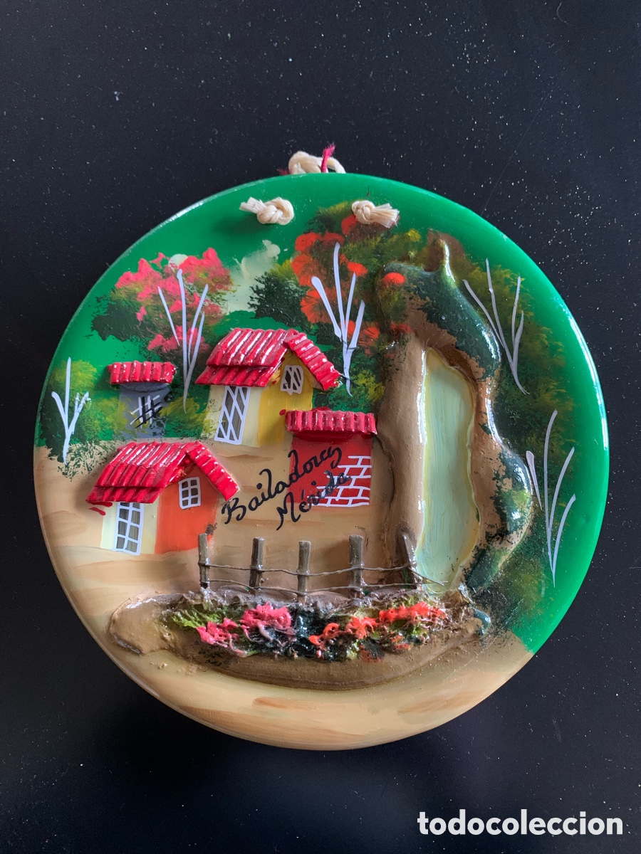 Sammeln: Plato decorativo relieve casas r&uacute;sticas 19 cm | Estilo vintage para pared