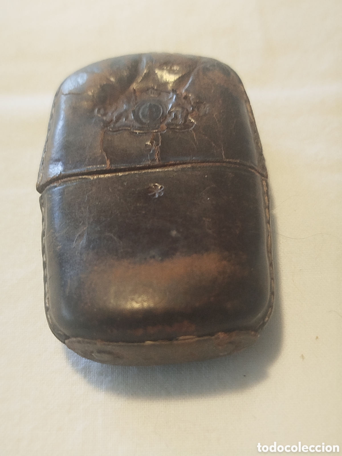 Coleccionismo: Cerillero de cuero original