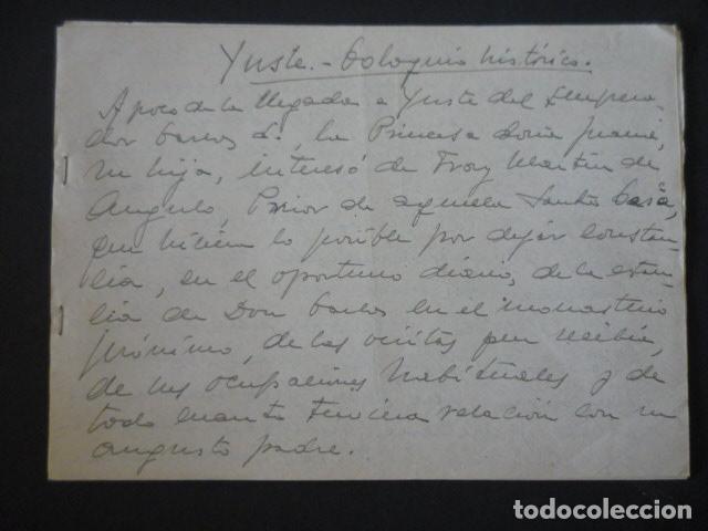Collecting paper: YUSTE CACERES ANTIGUO MANUSCRITO BOSQUEJO HISTORICO A&Ntilde;S 30 12 CUARTILLAS A DOBLE CARA