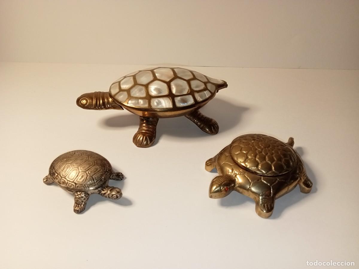 Coleccionismo: 3 TORTUGAS ANTIGUAS - CAJAS - Foto 1