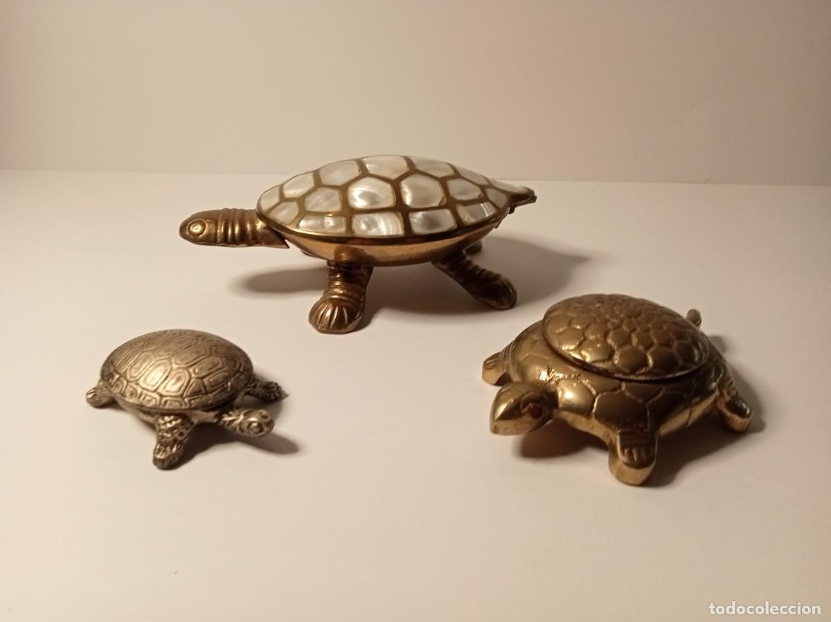 Coleccionismo: 3 TORTUGAS ANTIGUAS - CAJAS - Foto 3