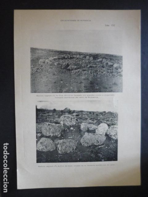 Coleccionismo: NUMANCIA SORIA EXCAVACIONES ARQUEOLOGICAS HACIA 1915 LAMINA 23 X 32,5 CM