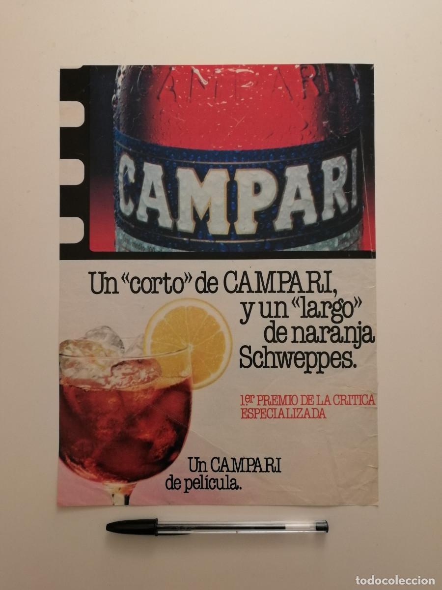 Coleccionismo: ANTIGUO ANUNCIO ENCARTONADO -A4- CAMPARI SCHWEPPES - PUBLICIDAD LAMINA