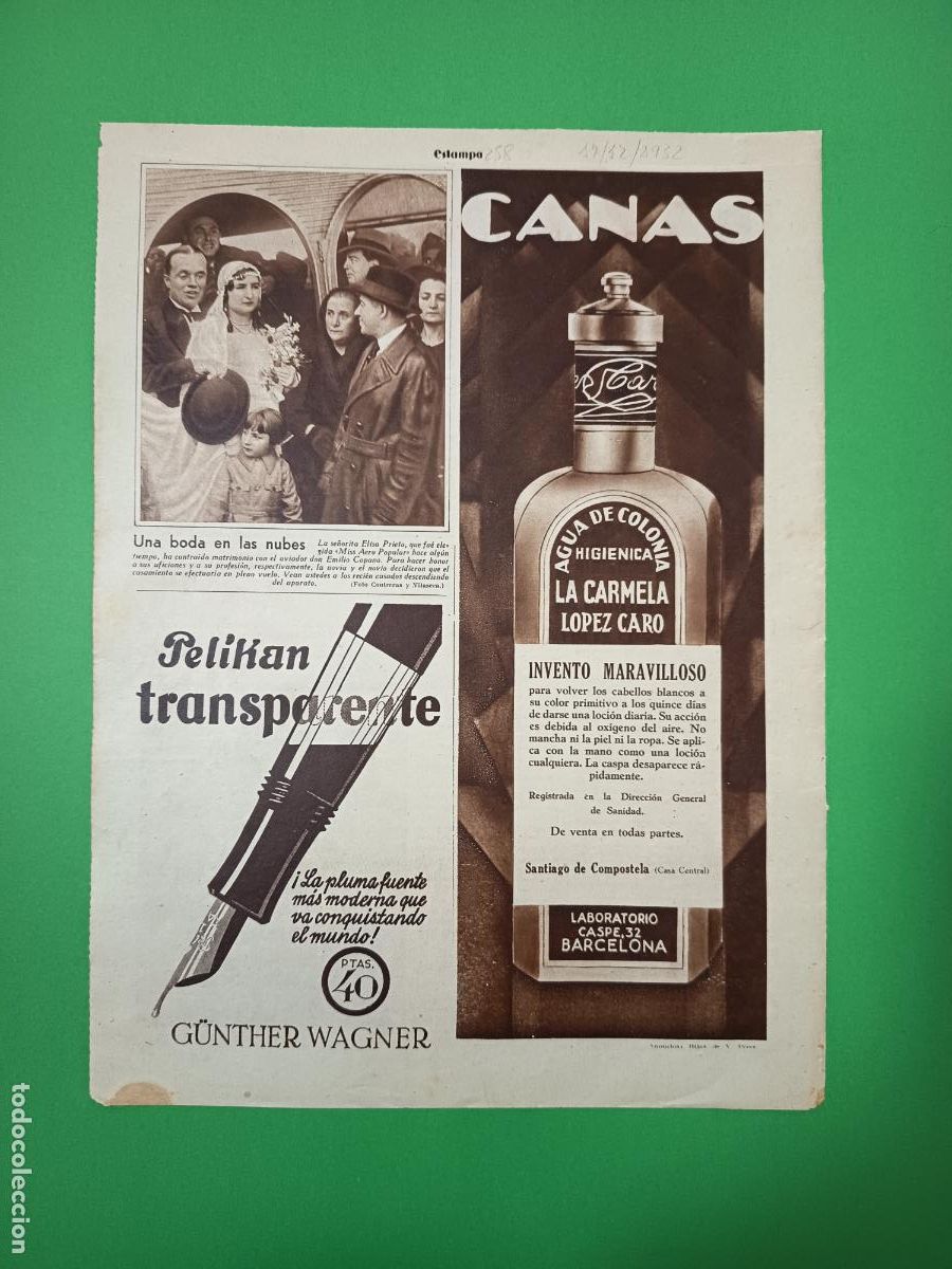 Coleccionismo: BODA EN PLENO VUELO DEL AVIADOR EMILIO COPANO Y MISS AERO POPULAR ELISA PRIETO - 17/12/1932