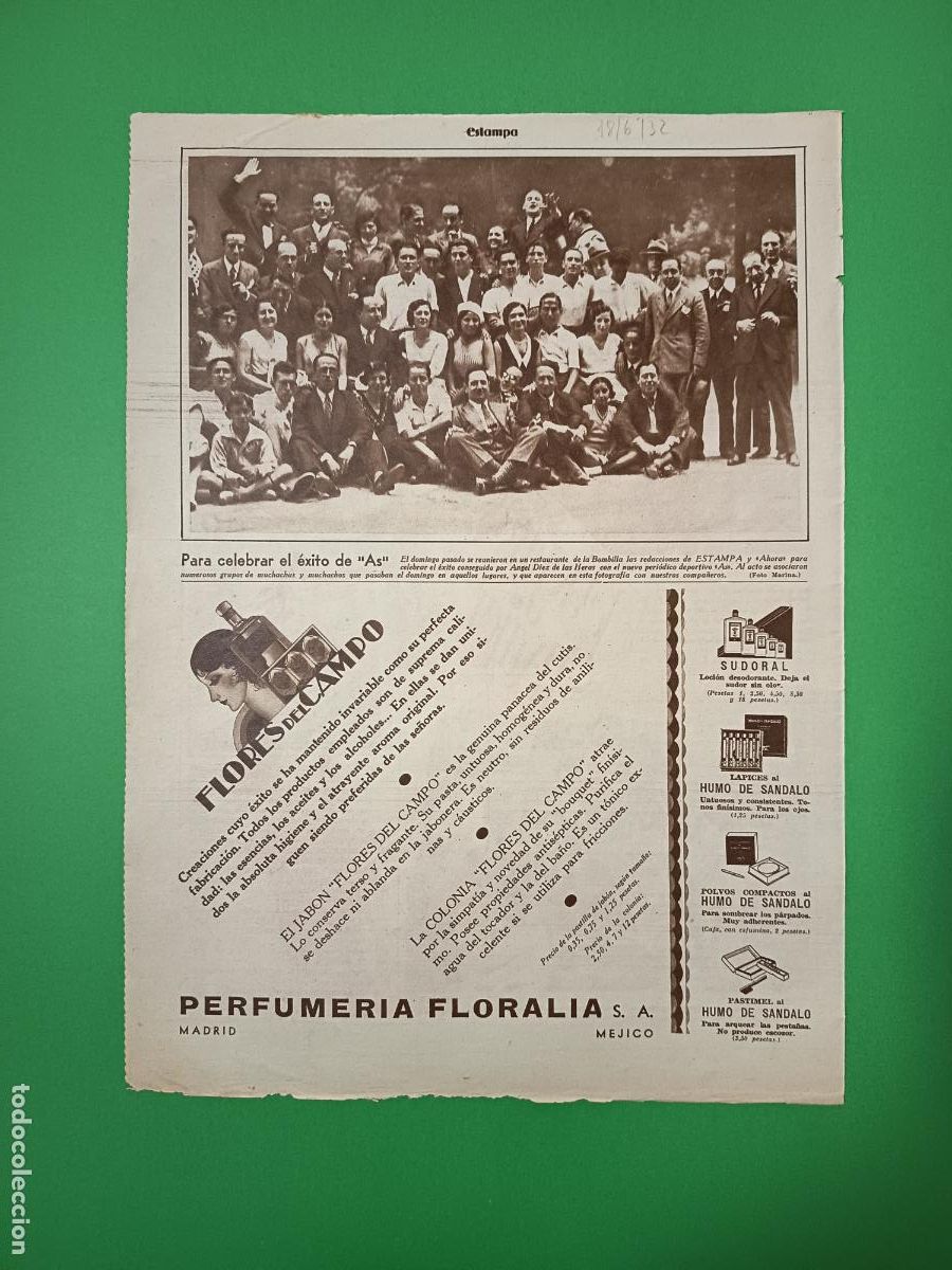 Coleccionismo: CELEBRACION EN EL RESTAURANTE LA BOMBILLA DEL EXIDO DEL NUEVO PERIODICO DEPORTIVO AS -