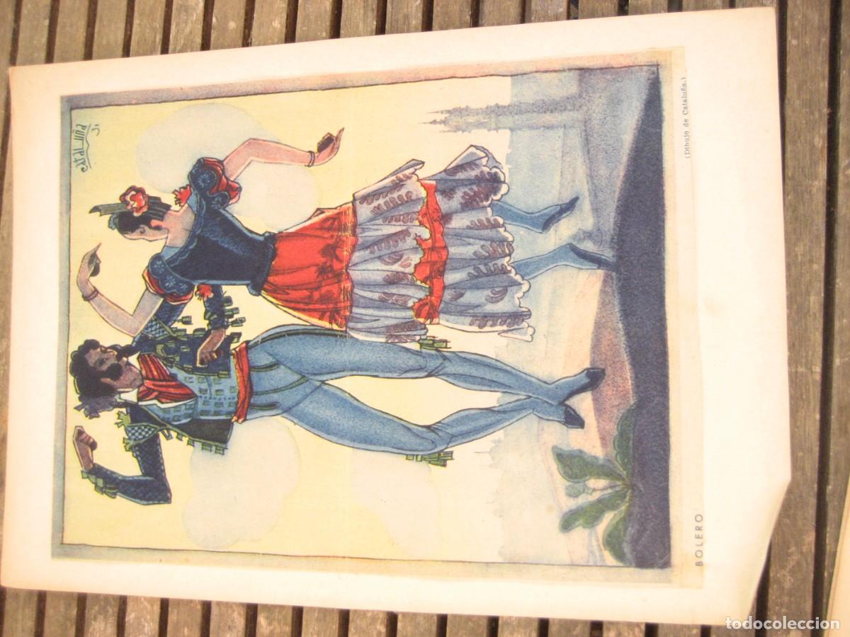 Coleccionismo: antigua lamina Bolero Catalu&ntilde;a . pegada en papel con sello Recull d'Art JMP recorte revista