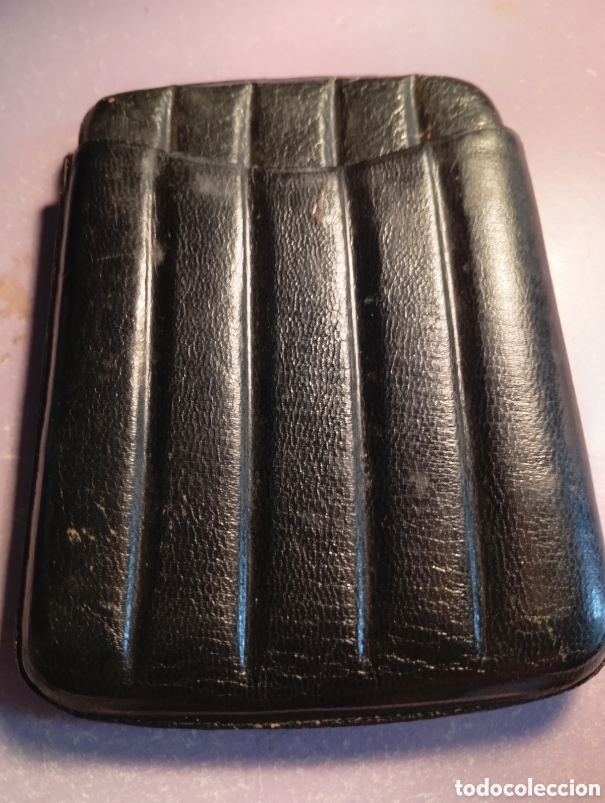 Coleccionismo: Purera de piel para 5 puros