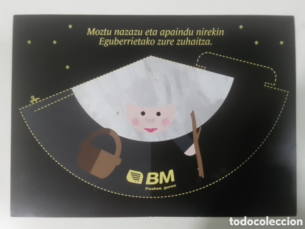 Coleccionismo: Carta Olentzero y Mari Domingi Supermercados BM.