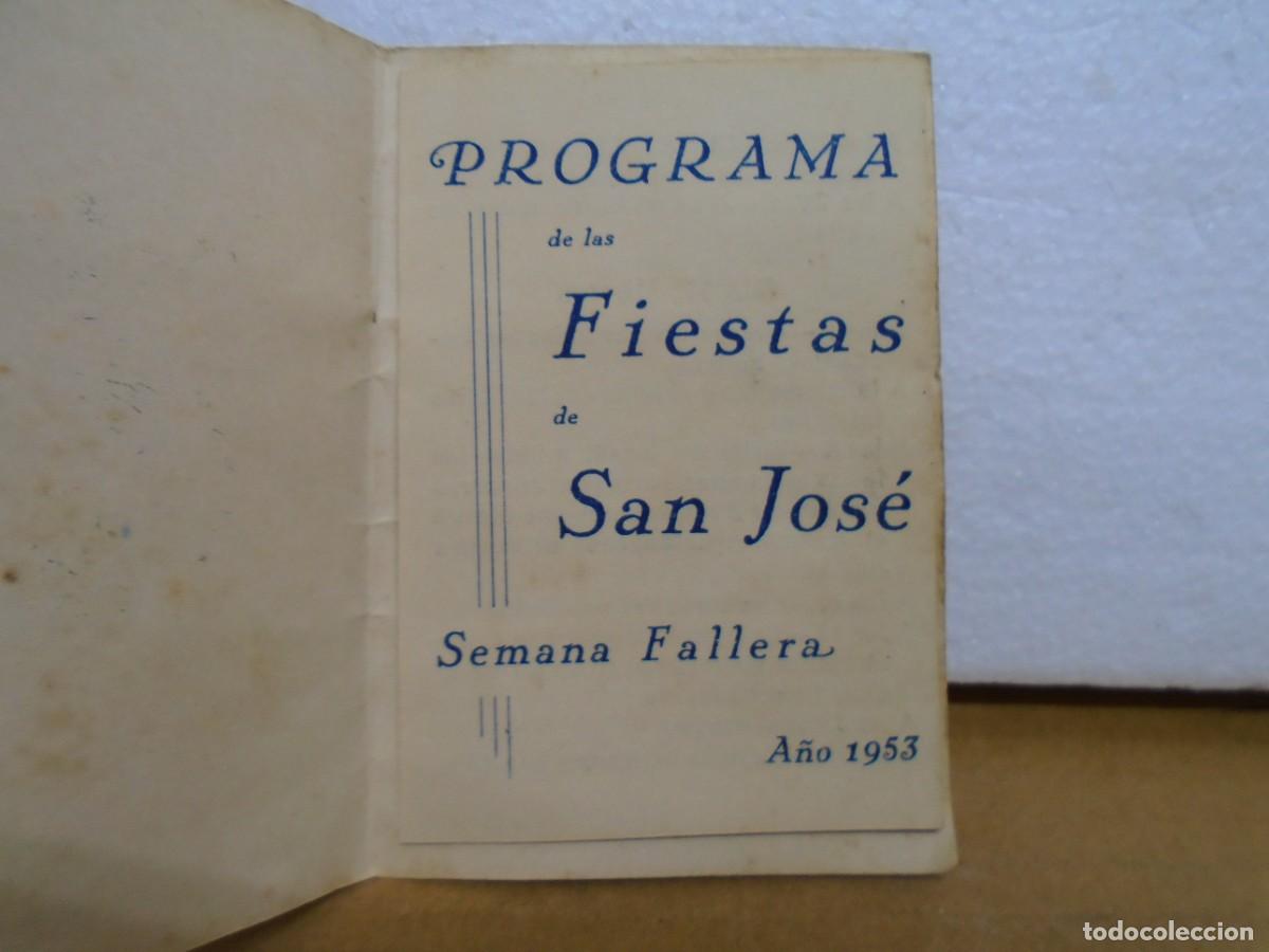 Coleccionismo: VALENCIA.PROGRAMA DE LAS FIESTAS DE SAN JOSE.SEMANA FALLERA.A&Ntilde;O 1953.