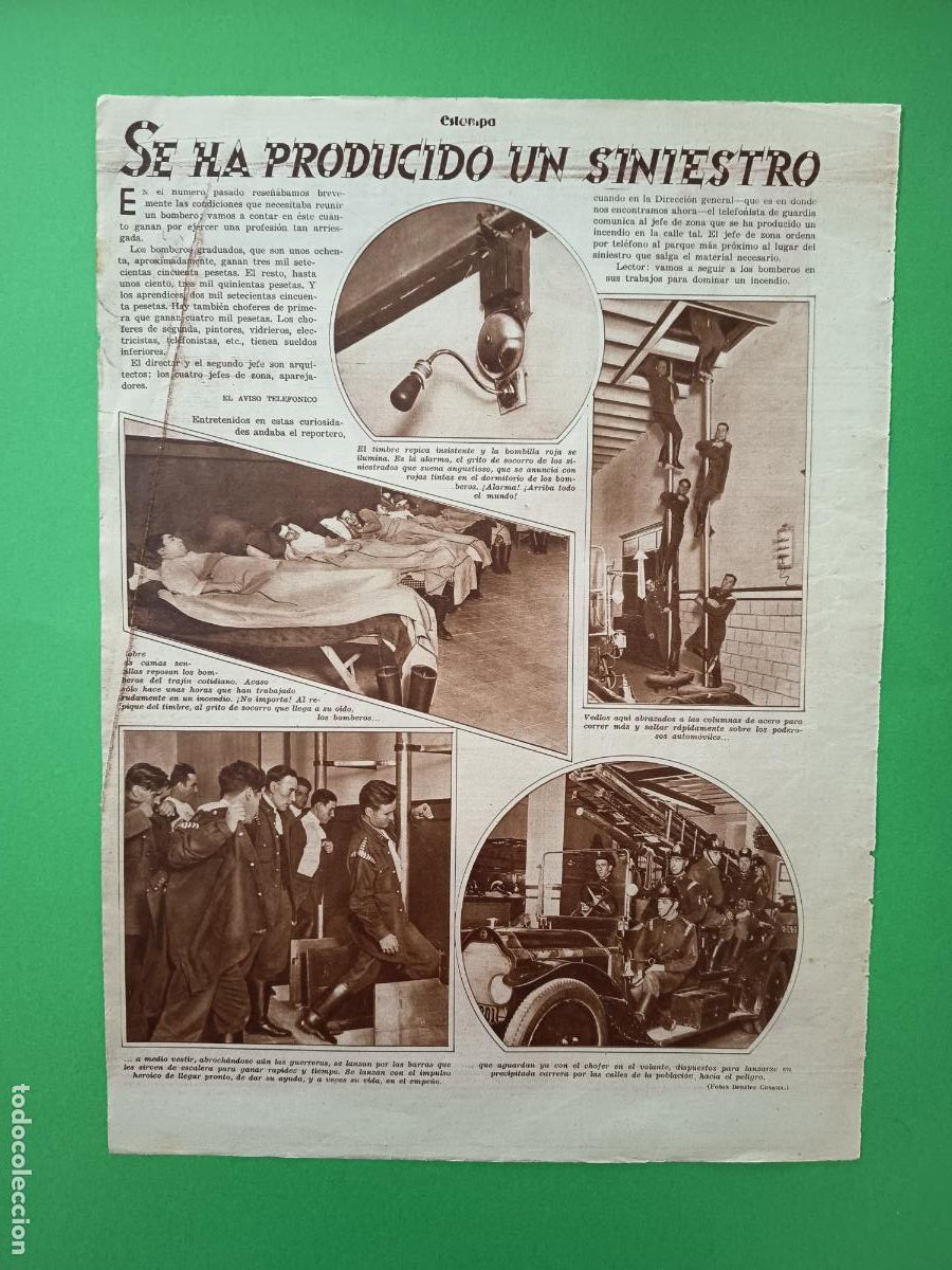 Coleccionismo: PARQUE DE BOMBEROS SUELDOS MANERAS DE EVACUAR CAMION - PIPO Y PIPA - 28/11/1931