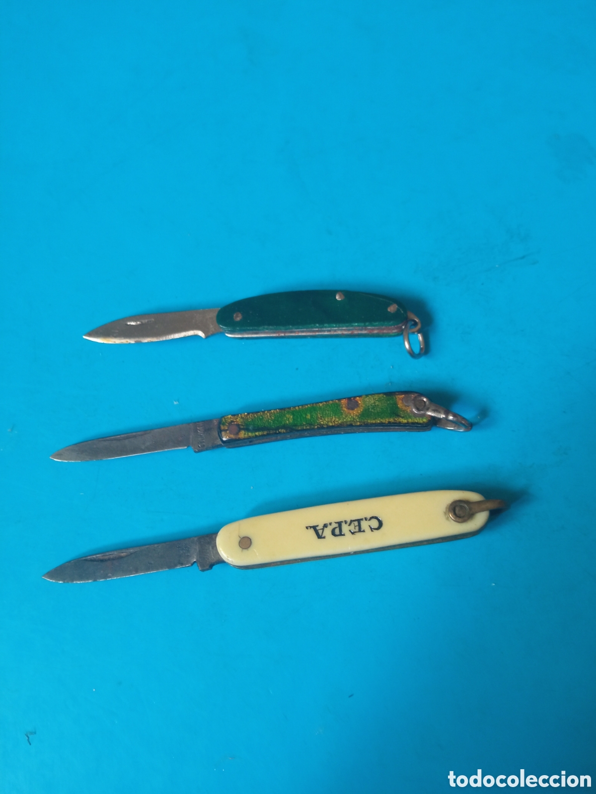 Coleccionismo: Lote de 3 navajas en miniatura, 78,72 y 65 mm de altura
