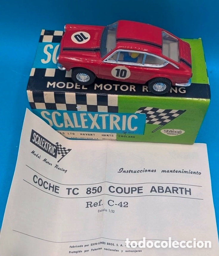 Coleccionismo: SCALEXTRIC EXIN Seat 850 Coupe rojo con caja e instrucciones