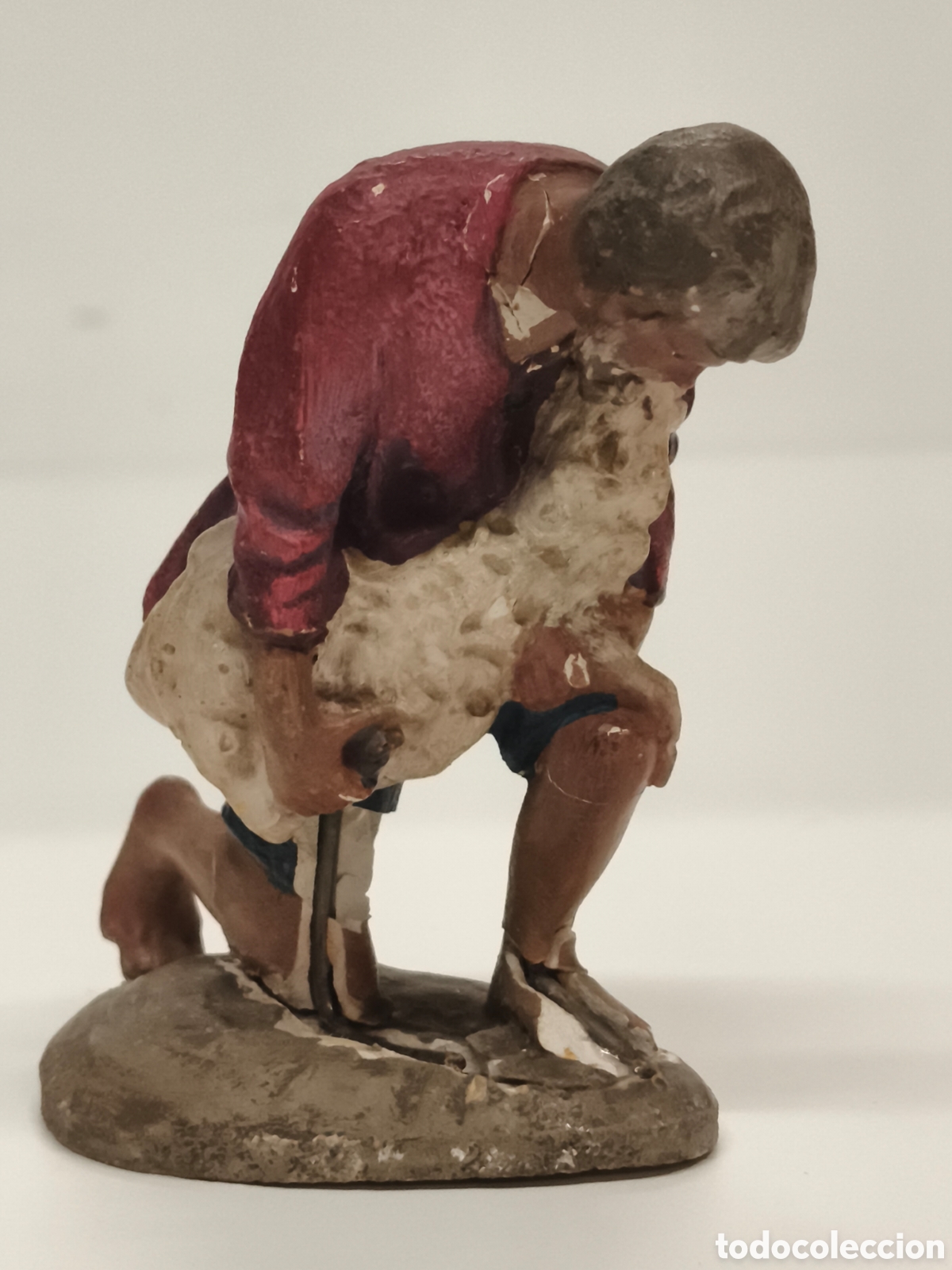 Coleccionismo: Figura antigua bel&eacute;n pastor