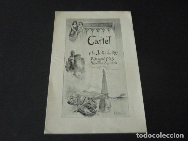 Coleccionismo: ADROGU&Eacute; ARGENTINA DIPTICO CARTEL JUEGOS FLORALES 1900