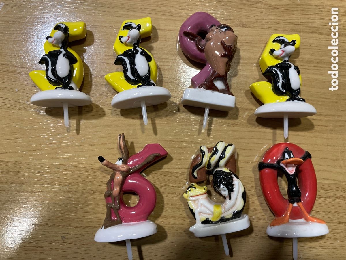 Coleccionismo: lote 7 Portavelas looney tunes 0-3-5-6-9 Warner Bros