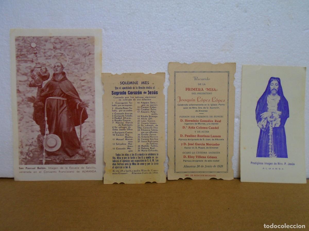Coleccionismo: ALMANSA(ALBACETE)ANTIGUOS RECORDATORIOS RELIGIOSOS VARIOS,VER FOTOS.