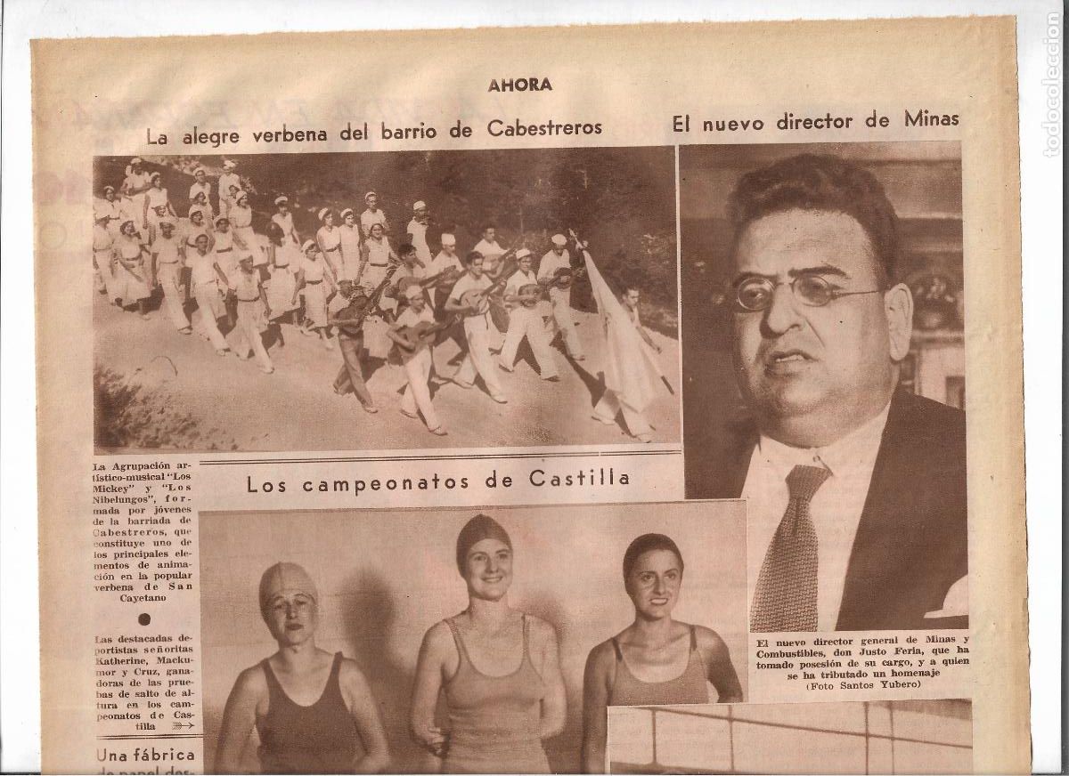 Collezionismo: A&Ntilde;O 1933 RECORTE PRENSA ALEGRE VERBENA SAN CAYETANO BARRIO DE CABESTREROS LOS MICKEY LOS NIBELUNGOS
