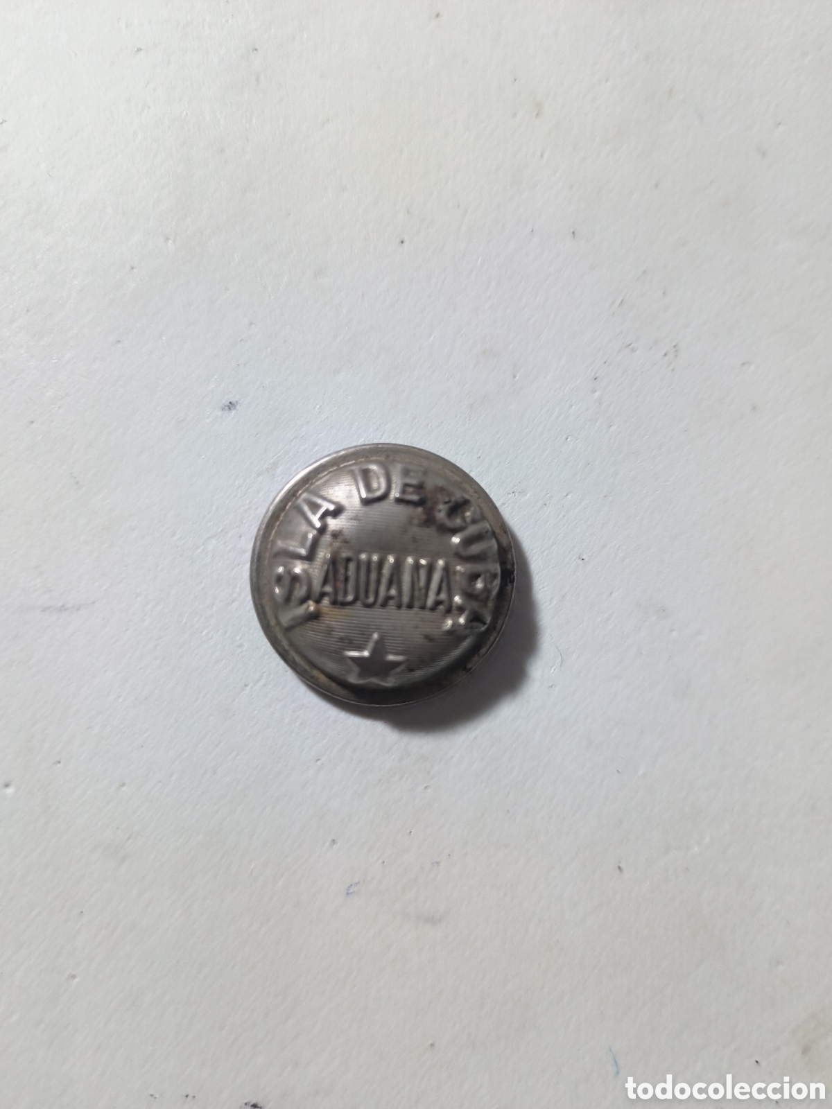 Coleccionismo: Cuba espa&ntilde;ola ,raro bot&oacute;n uniforme inspector,aduanas,siglo XIX.