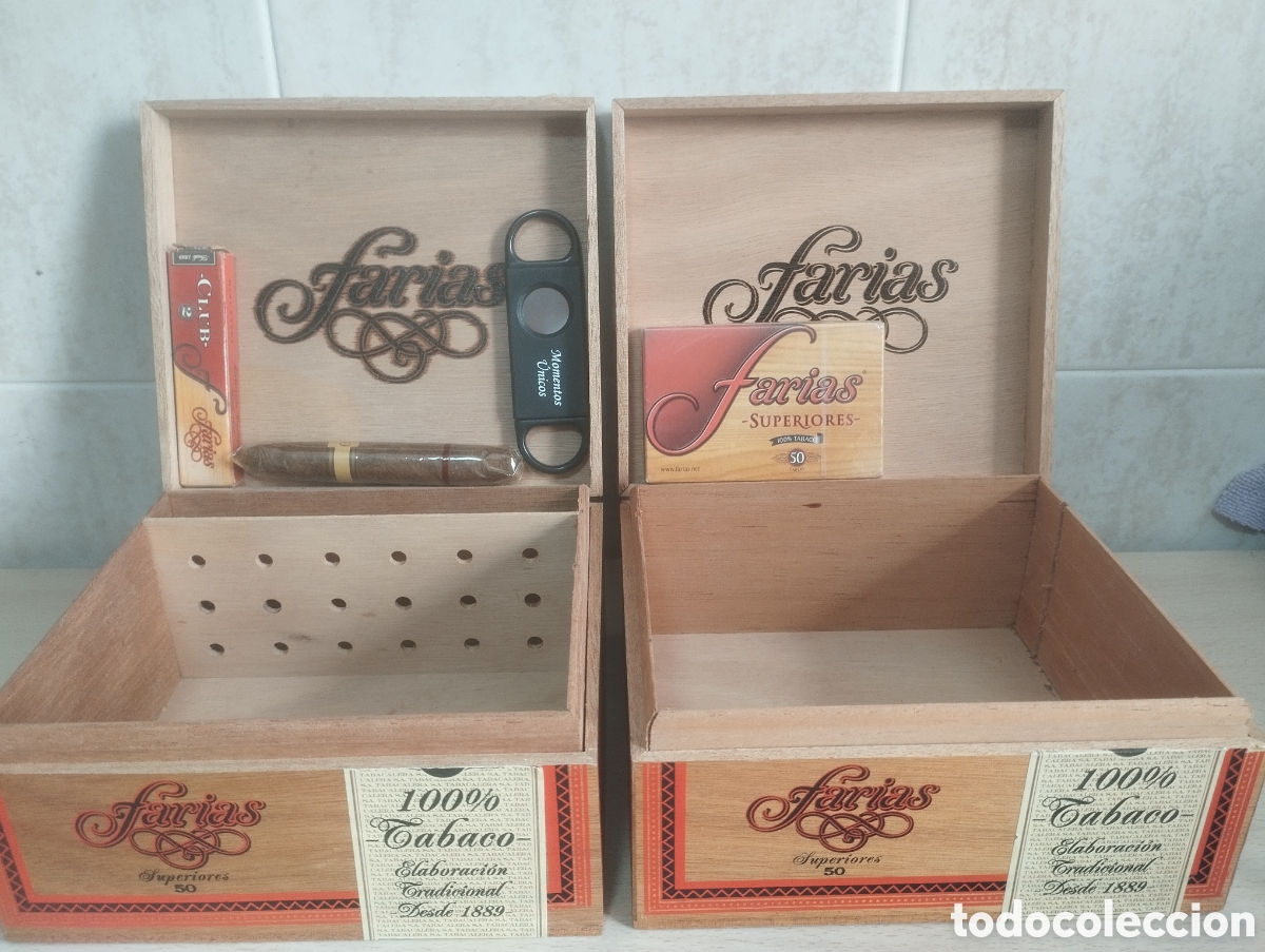 Coleccionismo: LOTE PUROS FARIAS DOS CAJAS HUMIDIFICADORA+ COMPLEMENTOS