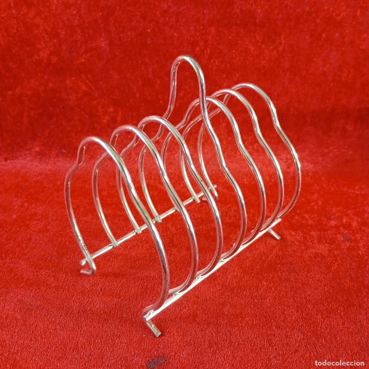 Coleccionismo: PORTADOR DE TOSTADAS - ESTILO INGL&Eacute;S - VINTAGE ART DECO - METAL PLATEADO - 115 X 115 X 80 MM / 2852