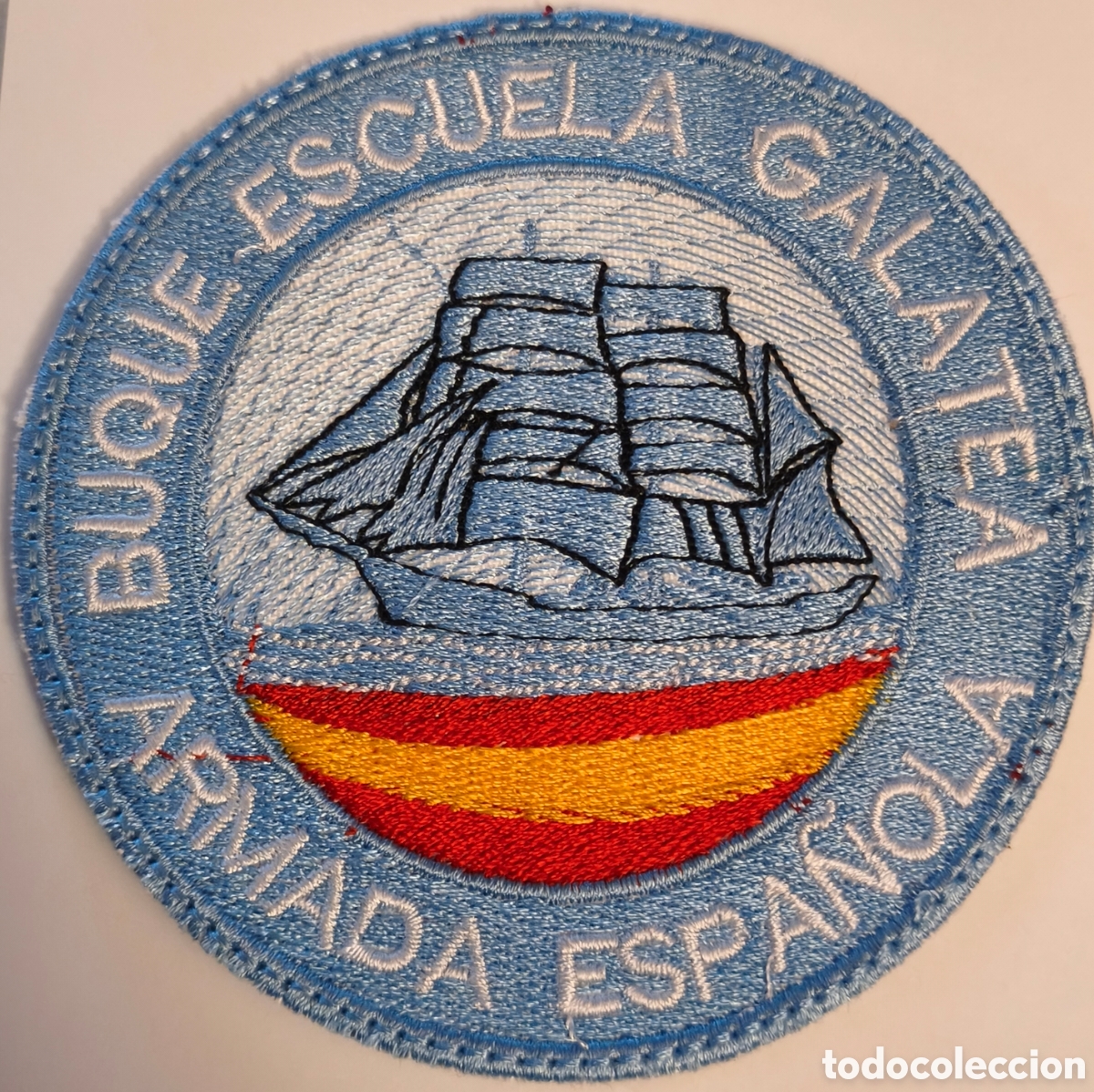Coleccionismo: PARCHE EMBLEMA DE BRAZO BORDADO A COLOR BUQUE ESCUELA GALATEA ARMADA ESPA&Ntilde;OLA