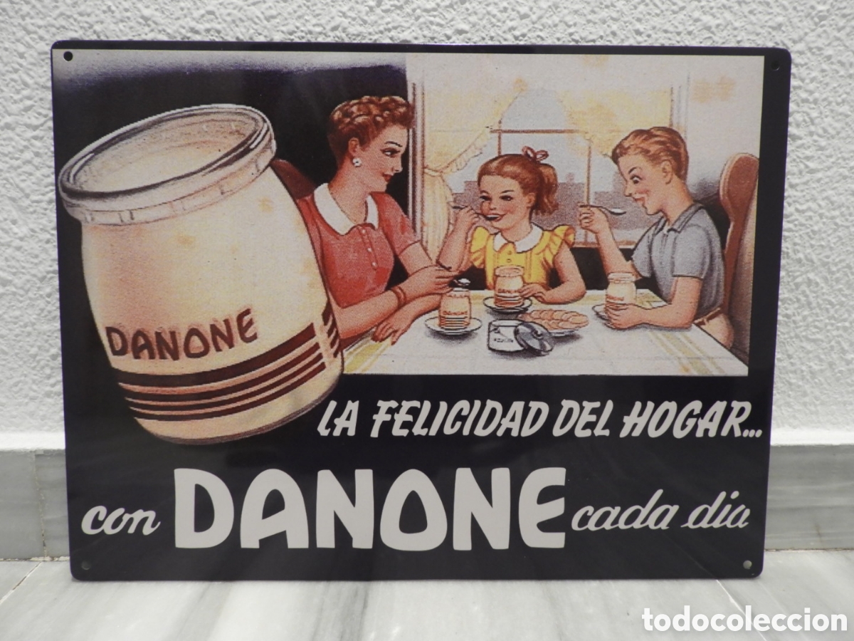 Coleccionismo: Cartel Met&aacute;lico Vintage Danone