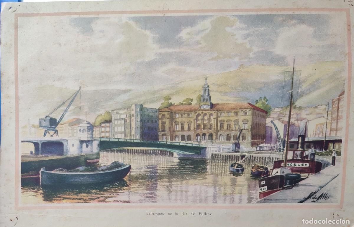 Coleccionismo: L&Aacute;MINA ESTAMPAS DE LA R&Iacute;A DE BILBAO AUTOR S. DE ALBI 30,5 X 19,5 CM
