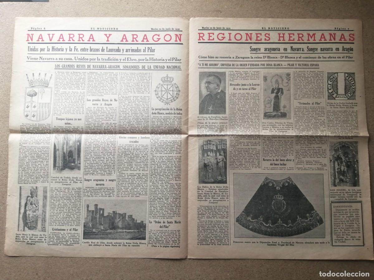 Coleccionismo: ARTICULO DE PRENSA 1939. NAVARRA Y ARAGON REGIONES HERMANAS