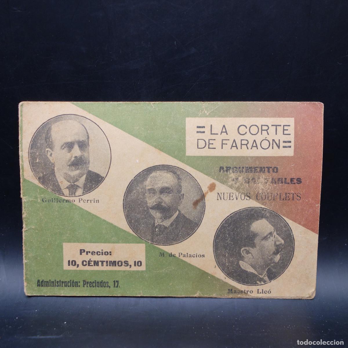 Coleccionismo: PROGRAMA DE LA OBRA DE TEATRO LA CORTE DE FARAON - Foto 1