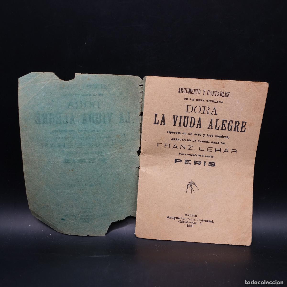 Coleccionismo: PROGRAMA DE LA OBRA DE TEATRO DORA LA VIUDA ALEGRE - Foto 3