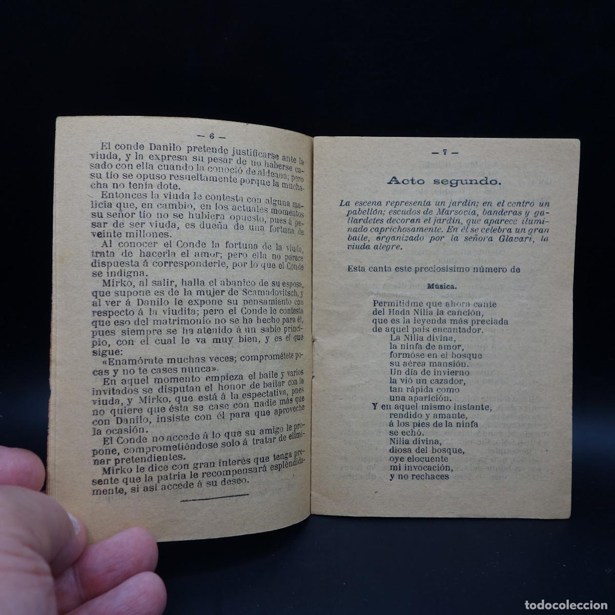 Coleccionismo: PROGRAMA DE LA OBRA DE TEATRO LA VIUDA ALEGRE - Foto 6