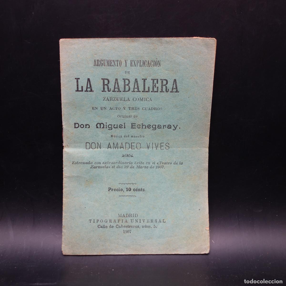 Coleccionismo: PROGRAMA DE LA OBRA DE TEATRO LA RABALERA