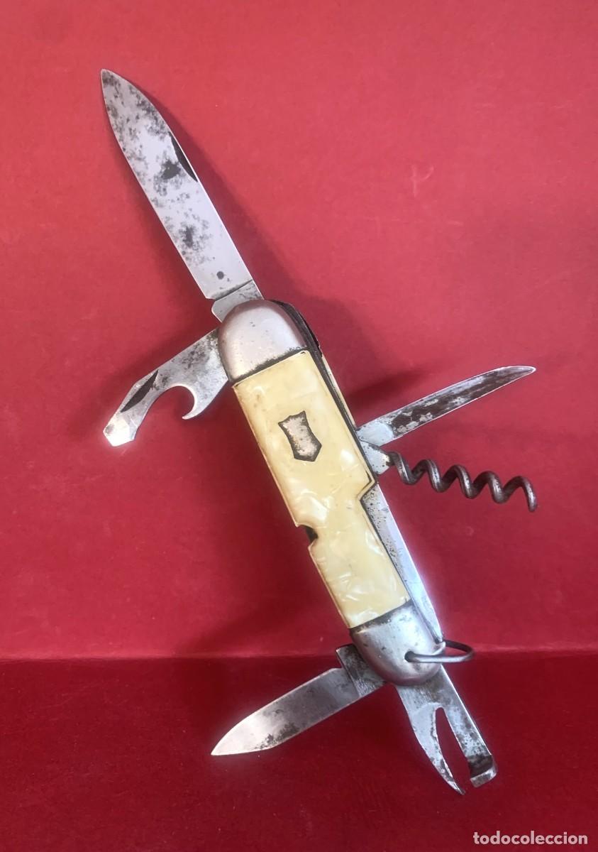Coleccionismo: NAVAJA ANTIGUA HUESO Y ACERO MULTIUSO
