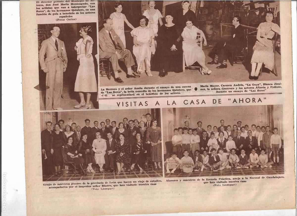 Coleccionismo: A&Ntilde;O 1933 RECORTE PRENSA ALUMNOS ESCUELA PRACTICA DE GUADALAJARA VISITA CASA DIARIO AHORA