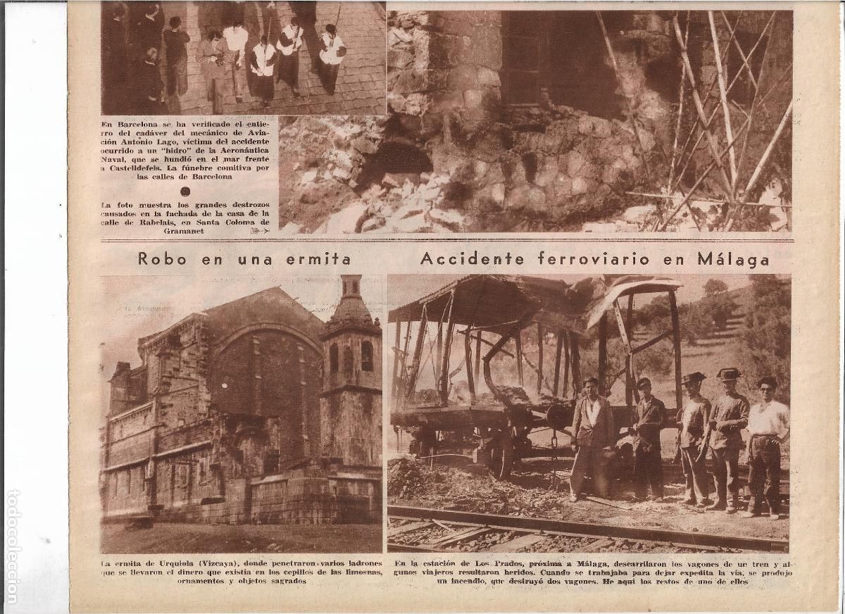 Coleccionismo: A&Ntilde;O 1933 RECORTE PRENSA ERMITA DE URQUIOLA VIZCAYA ROBO DEL DINERO DE LOS CEPILLOS LIMOSNAS