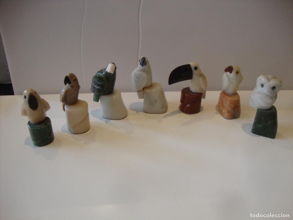 Coleccionismo: LOTE DE 7 FIGURAS DE MARMOL AVES ALTURA 6,50 CM
