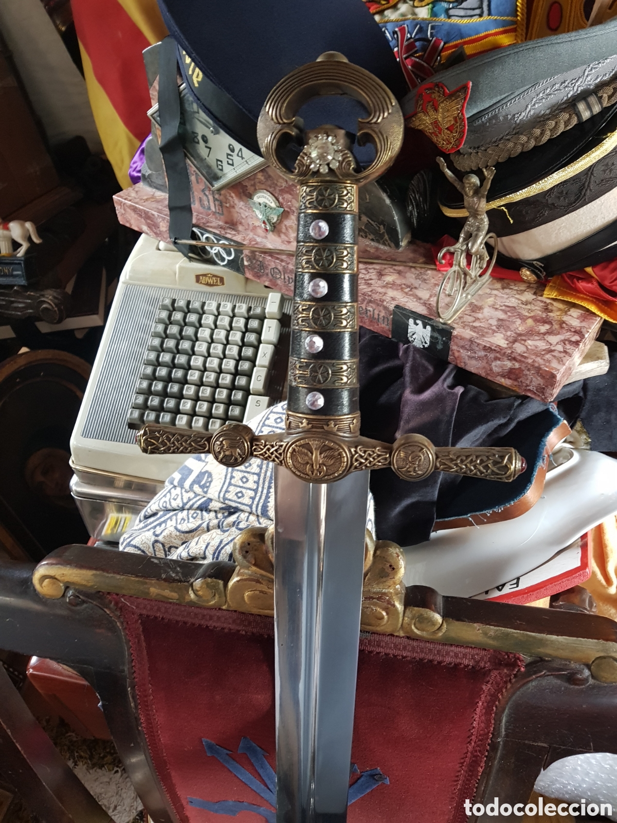 Coleccionismo: ESPECTACULAR ESPADA DE LOS CABALLEROS TEMPLARIOS DE ACERO Y BRONCE CASA GLADIUS DE TOLEDO ARTESAN&Iacute;A