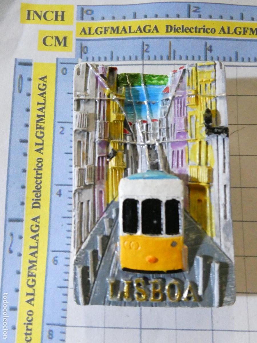 Coleccionismo: IM&Aacute;N DE NEVERA. SOUVENIR RECUERDO. LISBOA PORTUGAL TRANV&Iacute;A AMARILLO