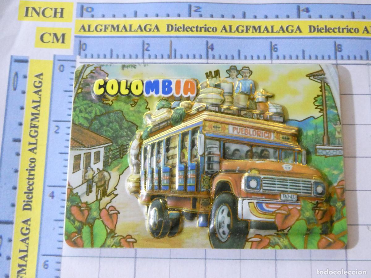 Coleccionismo: IM&Aacute;N DE NEVERA. SOUVENIR RECUERDO. COLOMBIA. TRADICIONAL AUTOB&Uacute;S CAMIONETA