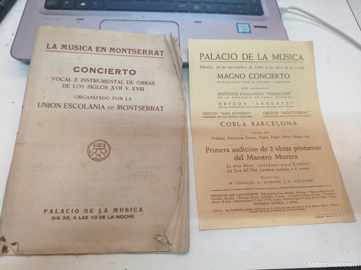 Coleccionismo: PROGRAMA MUSICAL MUSICA MONTSERRAT PALACIO DE LA MUSICA ESCOLANIA MONTSERAT ORFEON LAUDATE