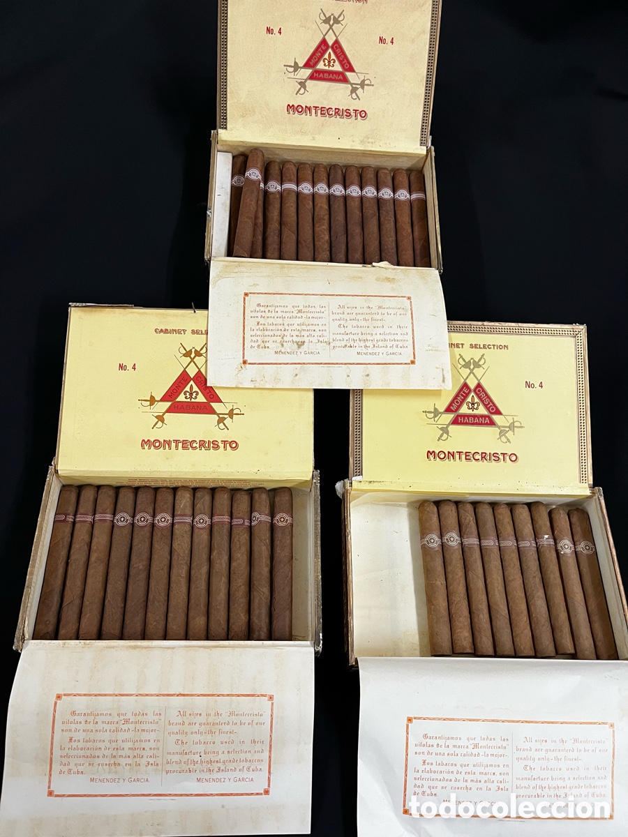Coleccionismo: Lote tres cajas de puros habanos Montecristo n4. Leer descripci&oacute;n.