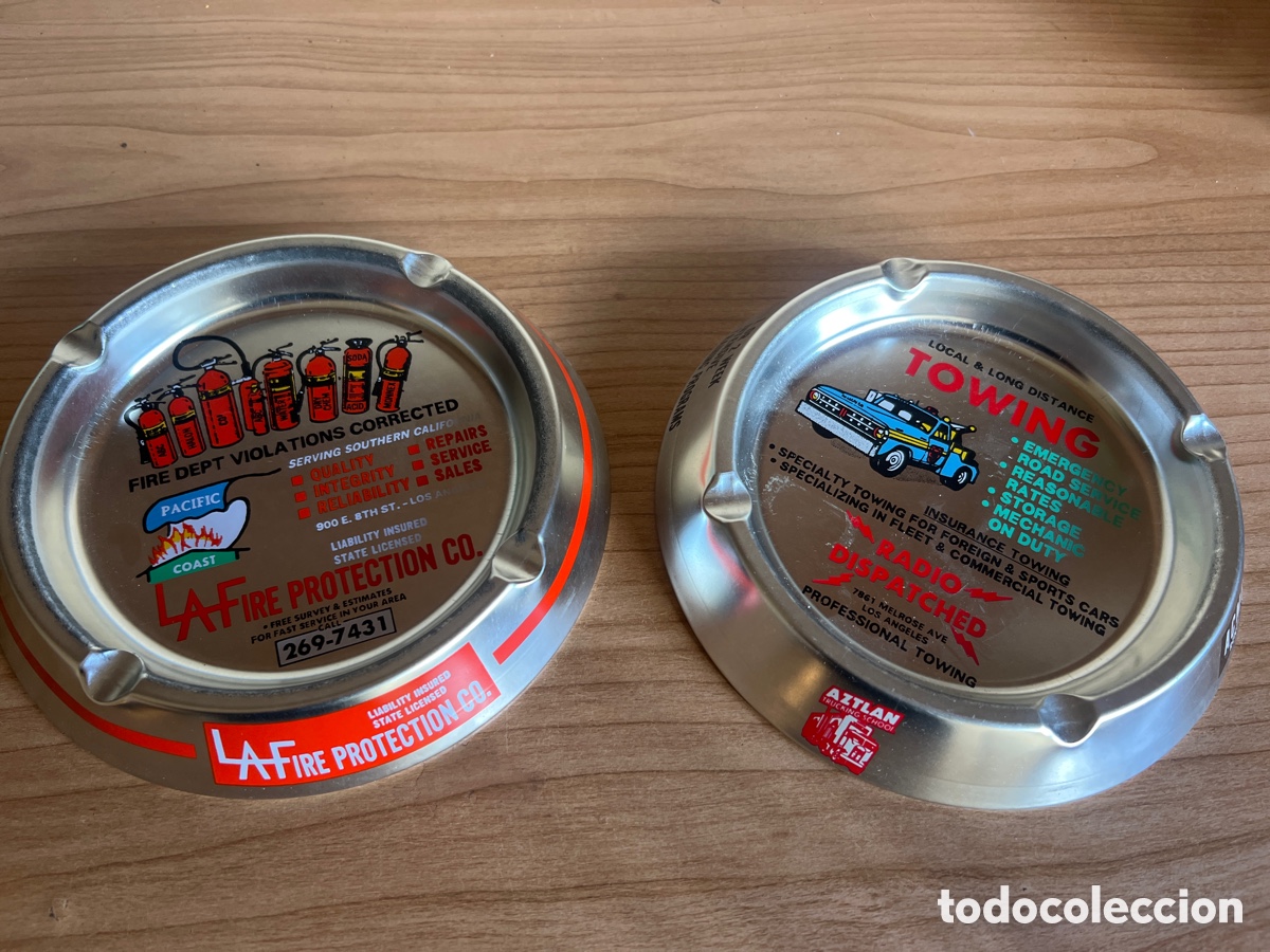 Coleccionismo: DOS CENICEROS VINTAGE DE ALUMINIO GRAN TAMA&Ntilde;O