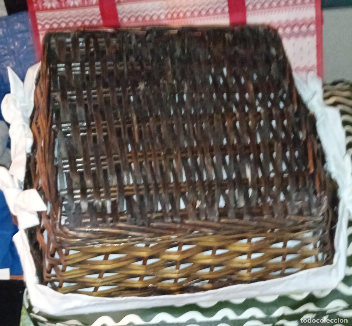 Coleccionismo: CESTA DE MIMBRE CON FUNDA - Foto 5