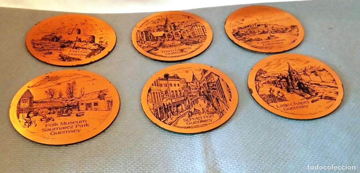 Coleccionismo: 6 Posavasos Cobre Recuerdo Isla Guernsey