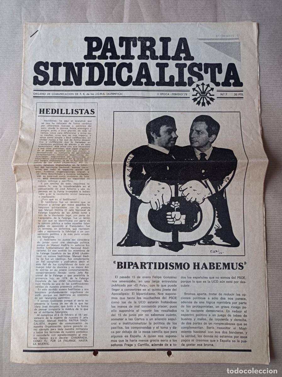 Coleccionismo: PERI&Oacute;DICO FANZINE BOLET&Iacute;N N&ordm; 7 PATRIA SINDICALISTA 1978