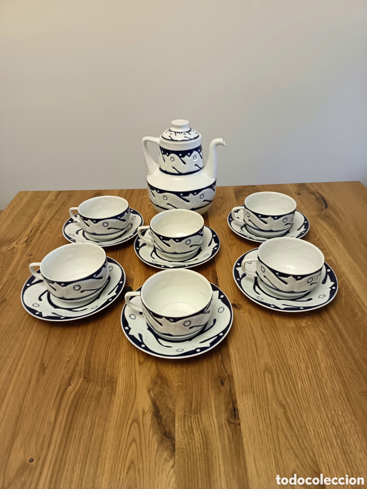 Coleccionismo: Juego de caf&eacute; Sargadelos Peixes azules